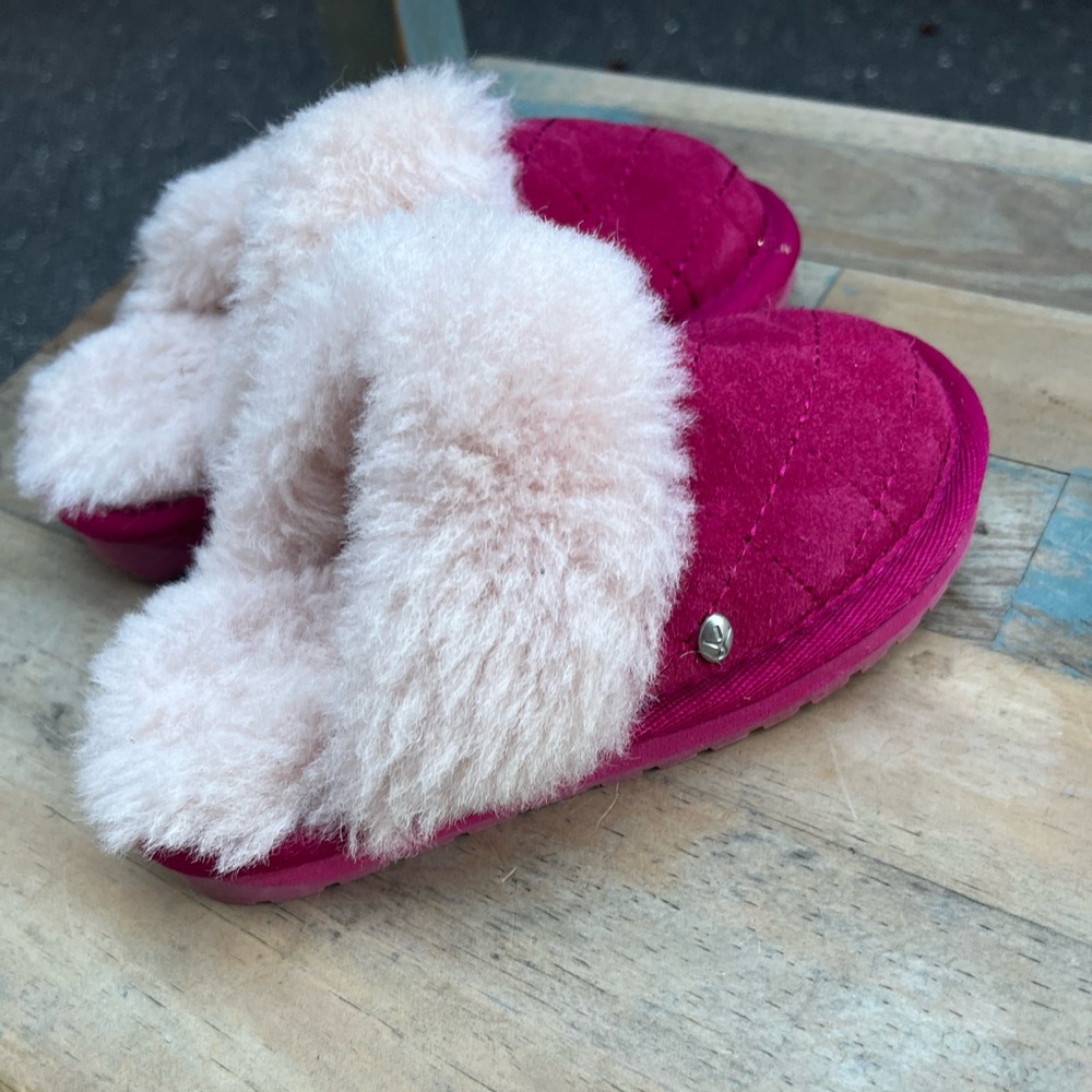 Kids Emu Australia Pink Slippers